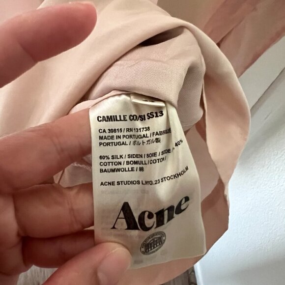 Acne Studios Blush Pink Silk Cotton Open Back Playsuit Romper 34 / XS​​​​​​​​​​ - Picture 6 of 7